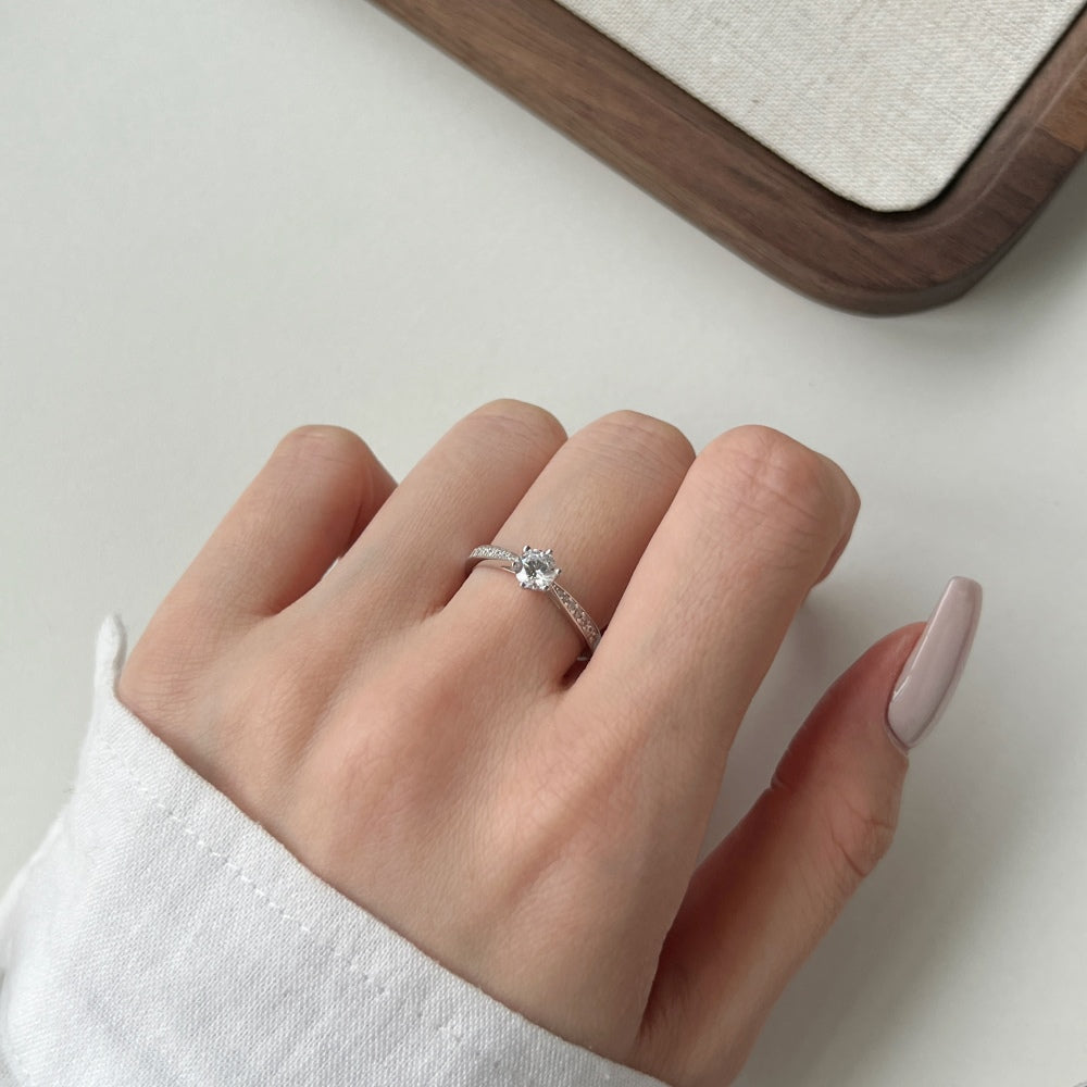 Radiant Elegance" BirthStone Sterling Silver Ring 💍✨