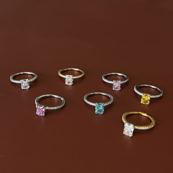 "Golden Glow" Radiant Cut Birthstone Ring 💛✨