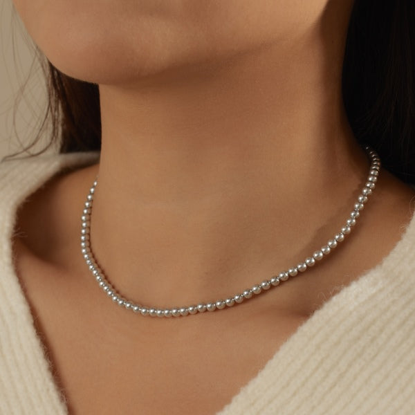 Timeless Pearl Elegance – Double-Strand Choker Necklace