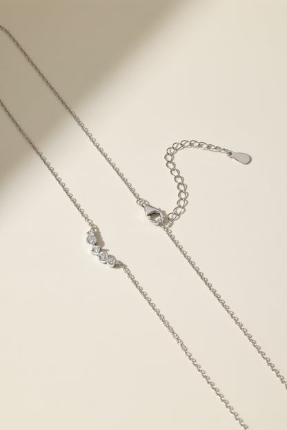 💎✨ Minimalist Five-Stone Sterling Silver Necklace ✨💎