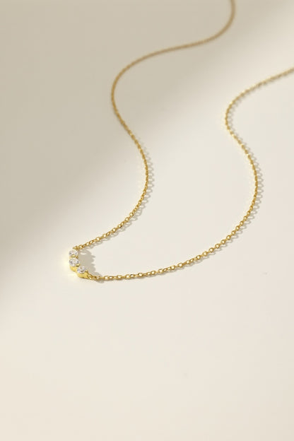 💎✨ Minimalist Five-Stone Sterling Silver Necklace ✨💎