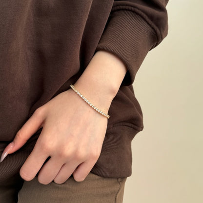 "Golden Hour" Tennis Duo Bracelet in 18K Gold-Plated Shine 🌅💛