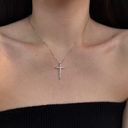 Radiant Crystal Cross Pendant Necklace 💎✨