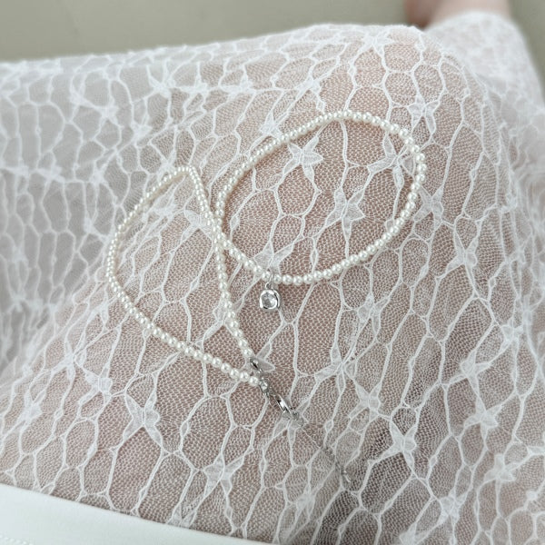 Dainty Pearl Rose Charm Necklace 🌹✨