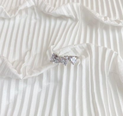 💖 Triple Heart Sparkle Ring – Radiate Love in Every Glance  💍