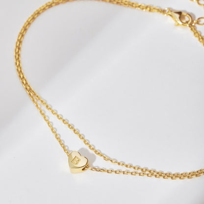 🌟 Personalized Heart Initial Anklet – "B" Charm🌟💛