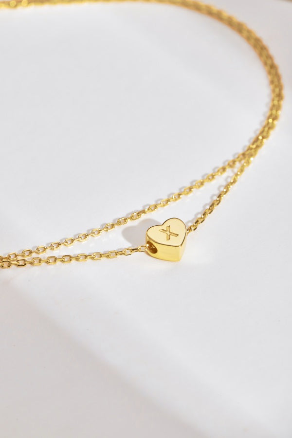 🌟✨ Gold Heart Initial Anklet – “X” Charm ✨🌟
