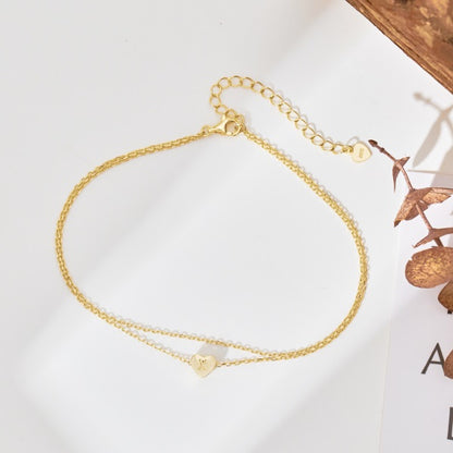 🌟✨ Gold Heart Initial Anklet – “X” Charm ✨🌟