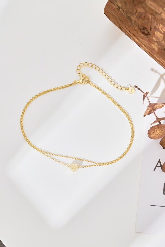 🌟✨ Gold Heart Initial Anklet – “X” Charm ✨🌟