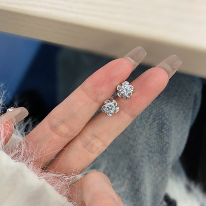 ✨🌸 “Celestial Bloom” Sterling Silver Stud Earrings 💎