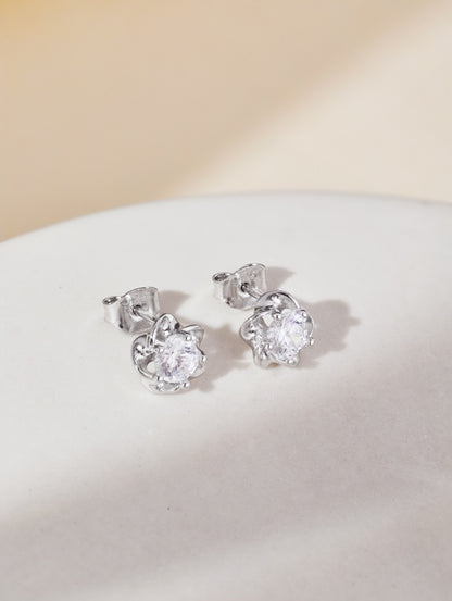 ✨🌸 “Celestial Bloom” Sterling Silver Stud Earrings 💎