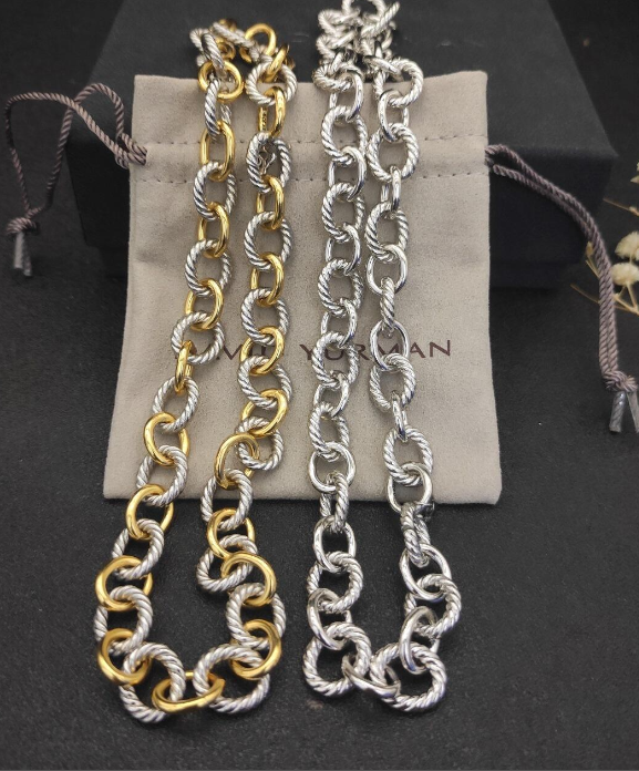 Trendy Chunky Rope Link Bracelet & Necklace Set – Gold, Silver, and Two-Tone Chains