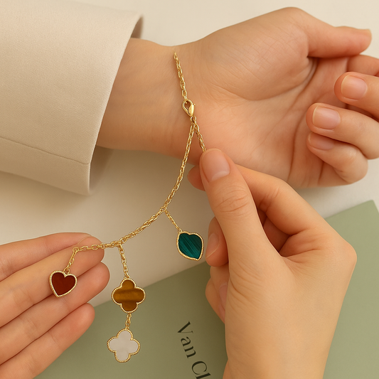 🍀✨ Whimsy Charms Enamel Bracelet