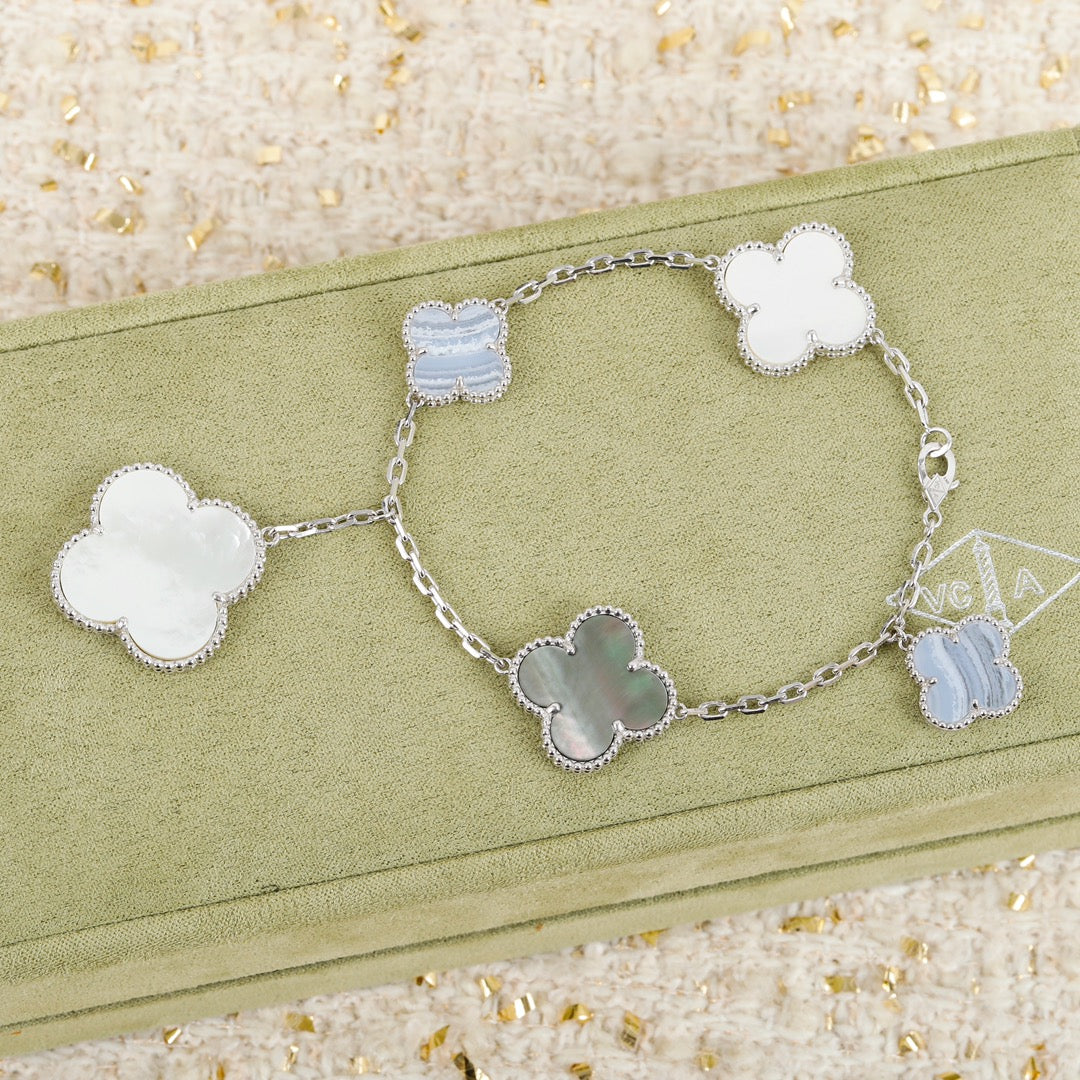 Clover Charm BraceletCollection – Gold & Silver Plated with Luxe Gemstone Accents