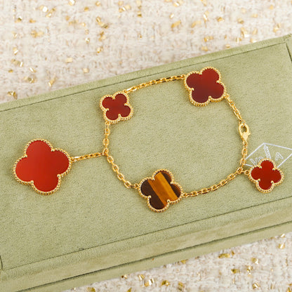 Clover Charm BraceletCollection – Gold & Silver Plated with Luxe Gemstone Accents