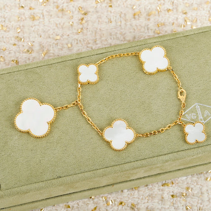 Clover Charm BraceletCollection – Gold & Silver Plated with Luxe Gemstone Accents