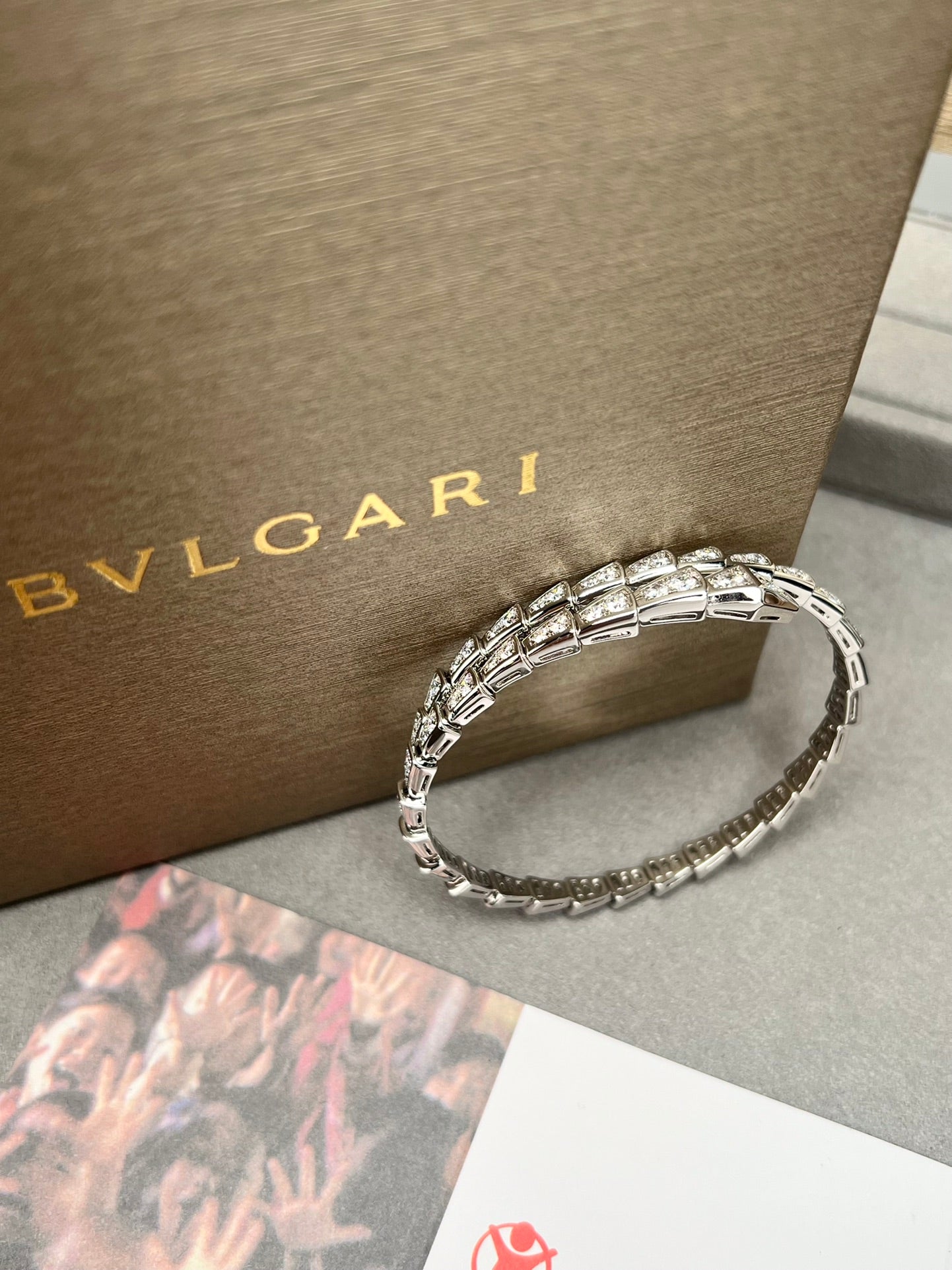 Serpent Luxe Crystal Bangle – Gold & Silver Geometric Grace