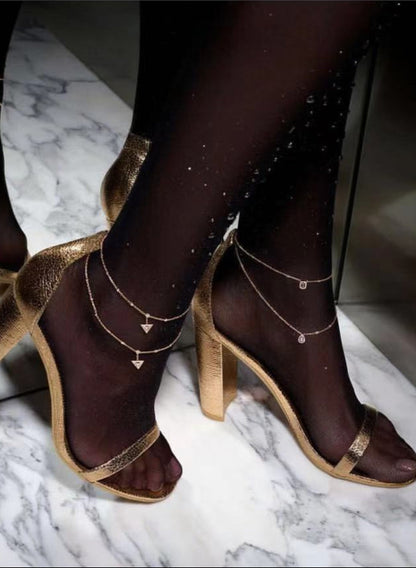 💎 Messika Paris Move Uno Diamond Drop Anklet – Rose Gold & Silver Elegance ✨
