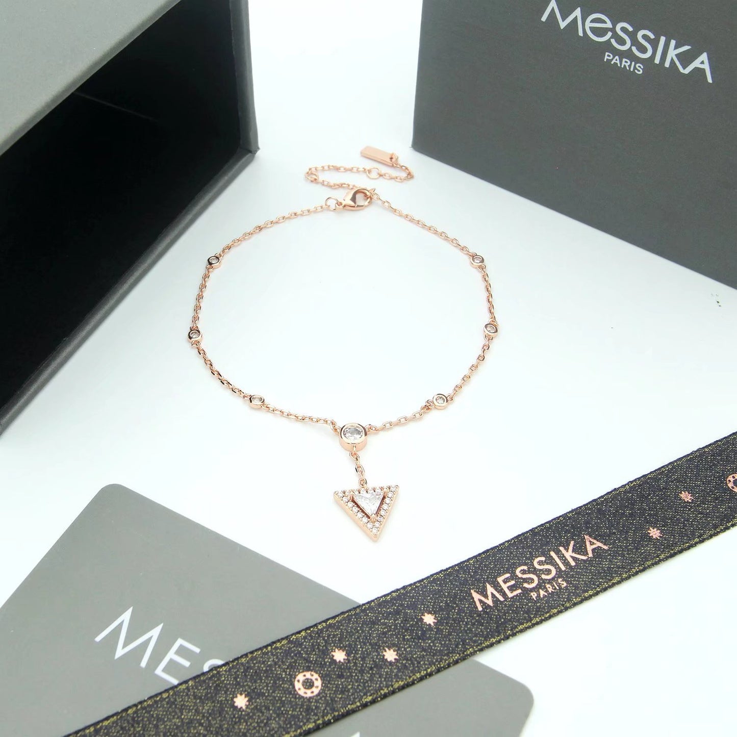 💎 Messika Paris Move Uno Diamond Drop Anklet – Rose Gold & Silver Elegance ✨