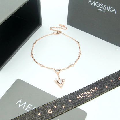💎 Messika Paris Move Uno Diamond Drop Anklet – Rose Gold & Silver Elegance ✨