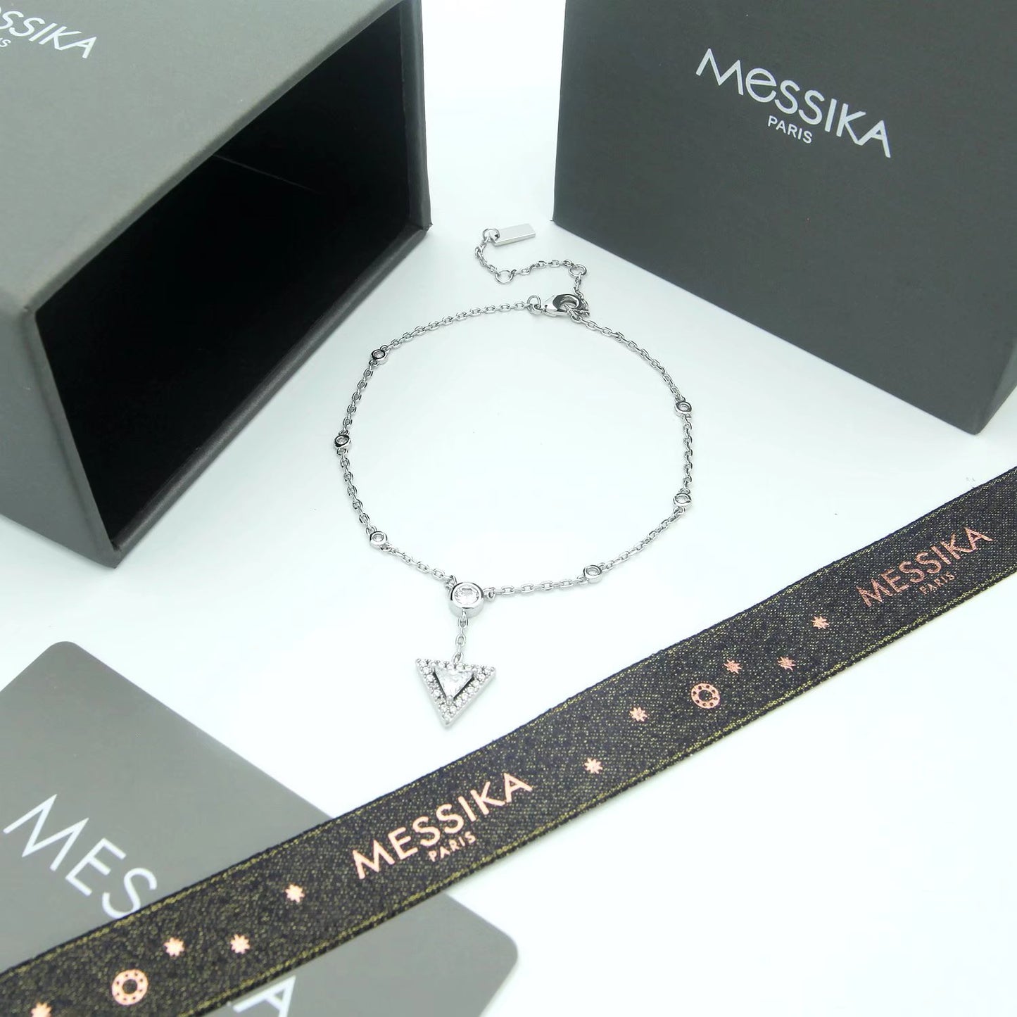 💎 Messika Paris Move Uno Diamond Drop Anklet – Rose Gold & Silver Elegance ✨