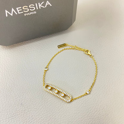 Messika Move Uno Triple Diamond Bracelets – Gold, Silver & Rose Gold Elegance