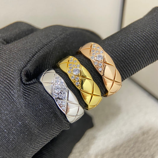 Triple Threat: Quilted Sparkle Rings in Gold, Silver & Rose Gold