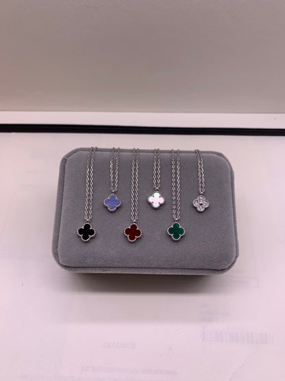 18K Gold Plated 925 Sterling Silver Clover Pendant Necklace